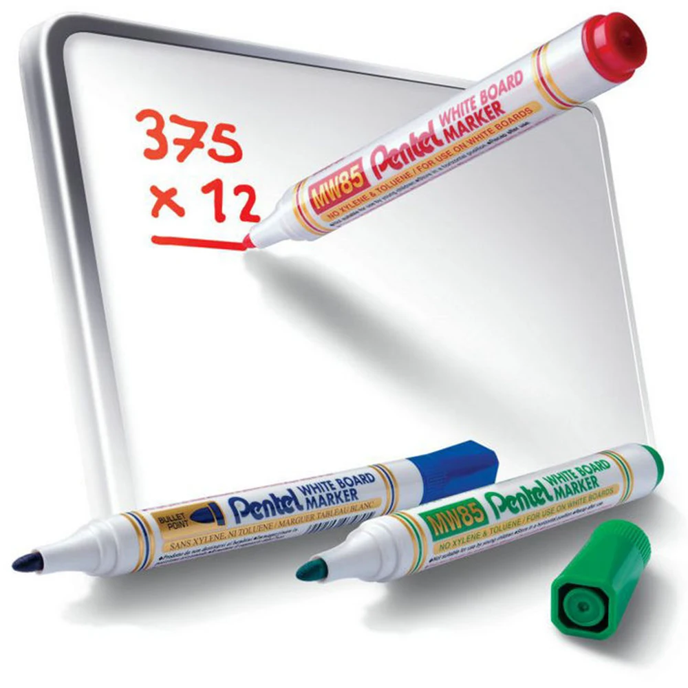 Imagem -02 - Pentel Whiteboard Pen Marker Grande Capacidade Impermeável Fácil de Limpar sem Rastreamento Escola Professor Suprimentos para Sala de Aula Mw85 Pcs