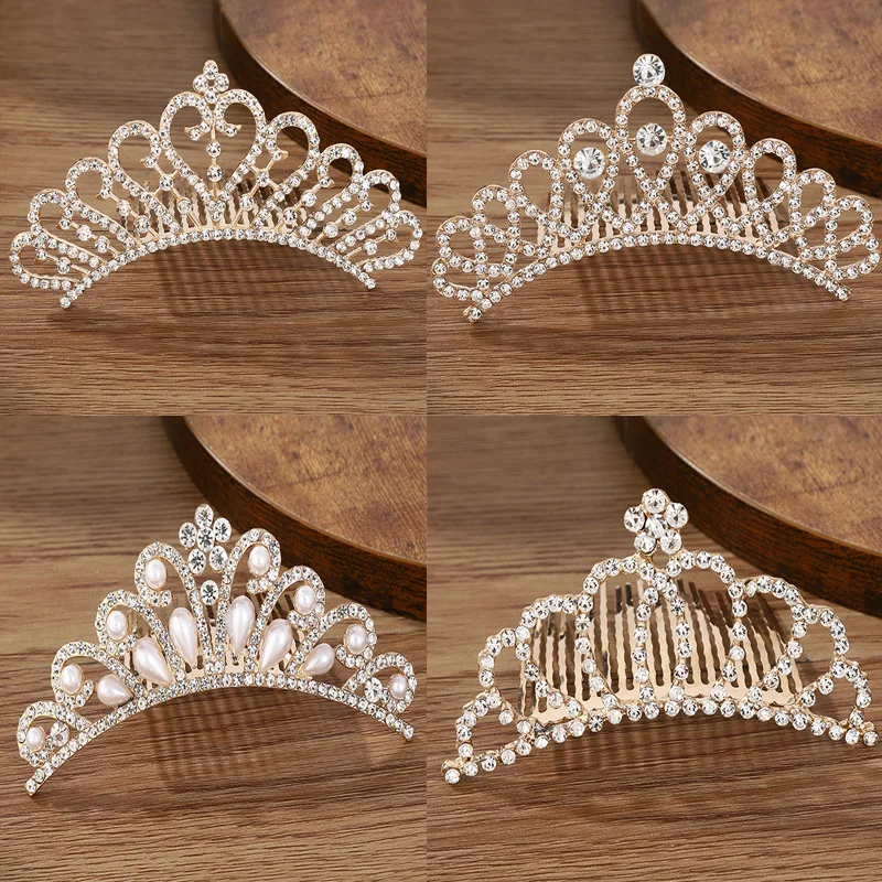 Mini Tiara Hair Clips Princess Crown Comb Hair Jewelry Accessories for Princess Party Girls Children Hair Ornaments Gifts SL