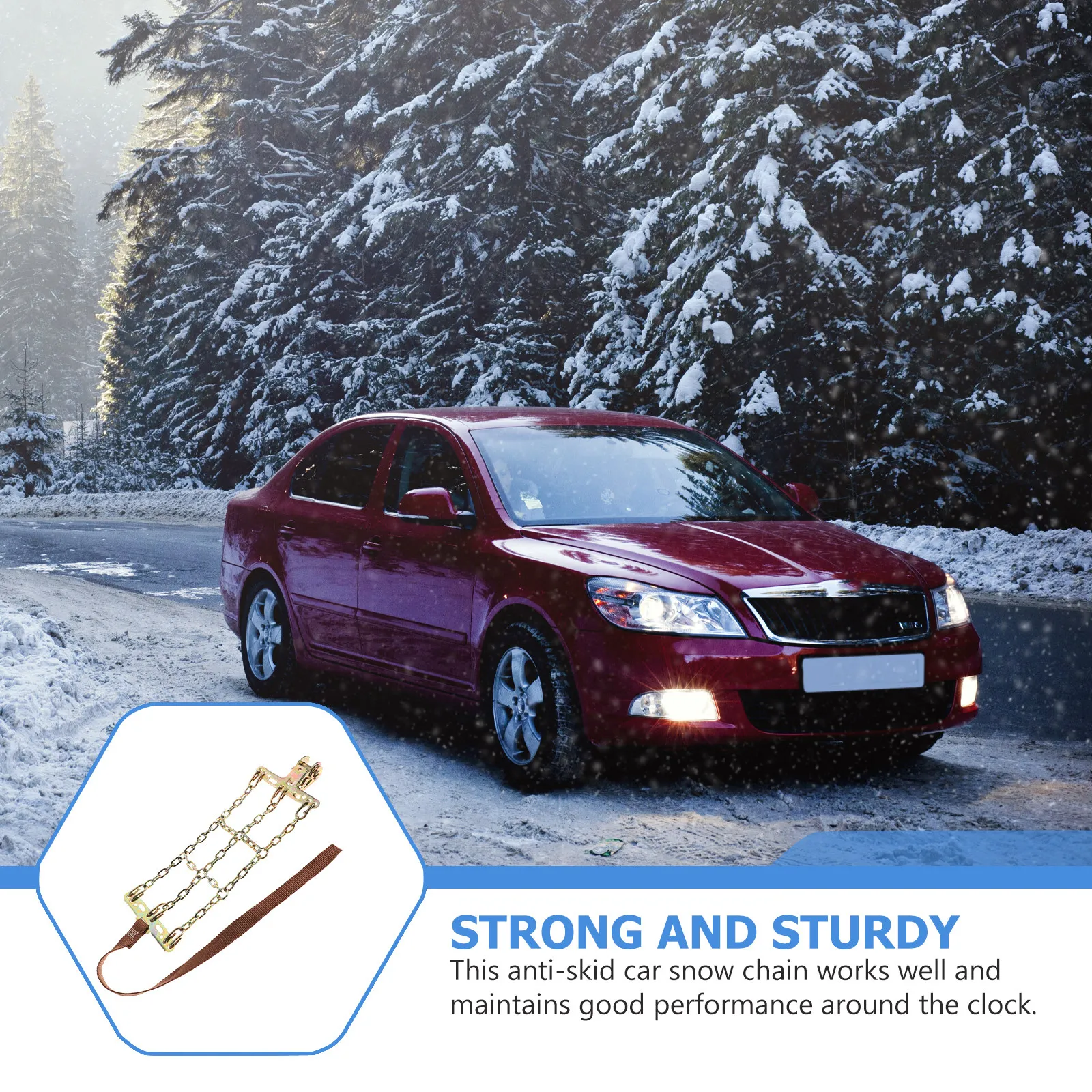 1Pcs 3-Chains Balance Design Snow Chain for Suv Car Winter Tires Anti-Skid Ice Chain with Automatic Tightener