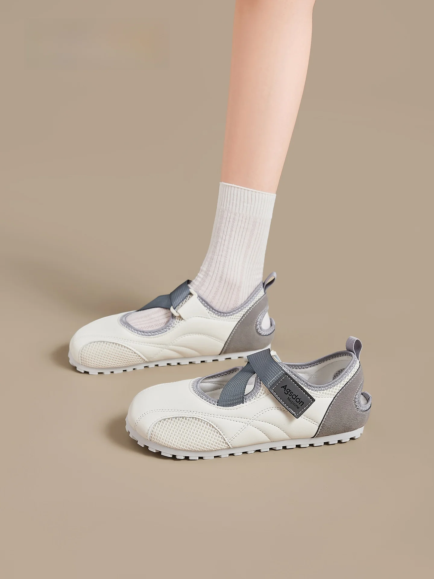 

Agsdon Mary Jane Sports Shoes Women's Flat Ballet Soft Bottom Breathable Summer Casual Shoes round Toe Low Top Fashion