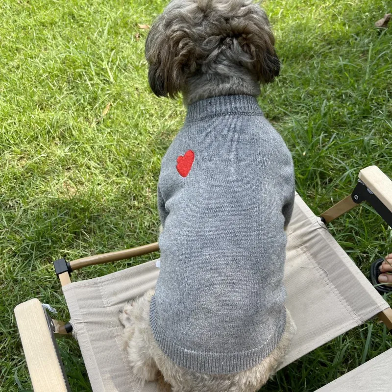 Pet Tide Brand Knitted Autumn and Winter Sweater Dog Cat Silver Gradient Cat Cardigan Clothes