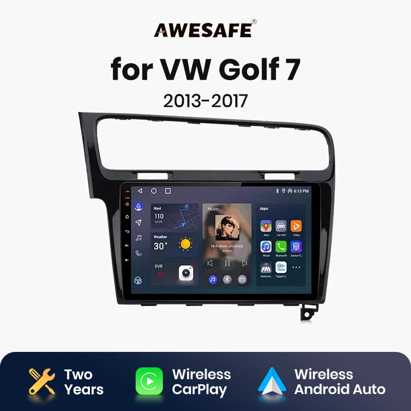 AWESAFE Car Radio for VW Golf7 2013 2014 2015 2016 2017 Wireless CarPlay Android Auto car intelligent systems RDS DSP 2 din