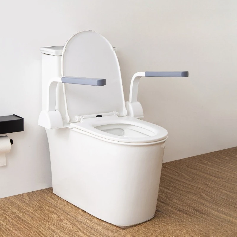 Toilet Safety Rail Elderly Disabled Grab Bar No Drill Stand Up Assist Frame Home Bathroom Commode Seniors Daily Useful Aid