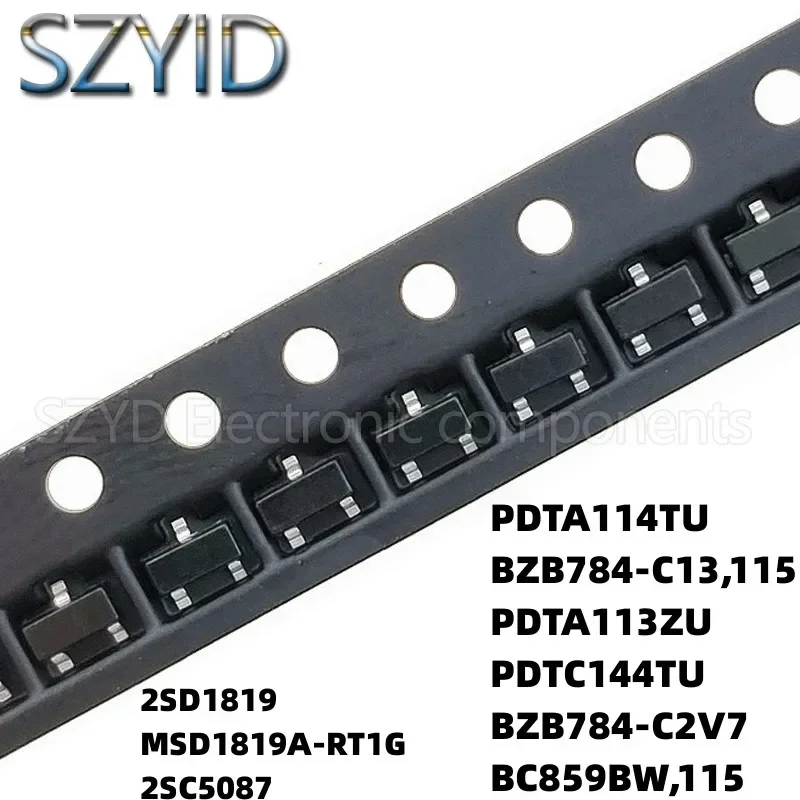 100PCS SOT323 2SD1819 VMSD1819A-RT1G 2SC5087 PDTA114TU BZB784-C13,115 PDTA113ZU PDTC144TU BZB784-C2V7 BC859BW,115