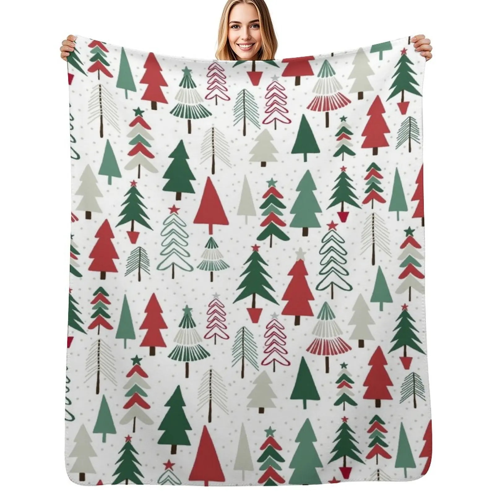

Classic Christmas Tree Throw Blanket No Pilling Soft Warm Blanket for Bed