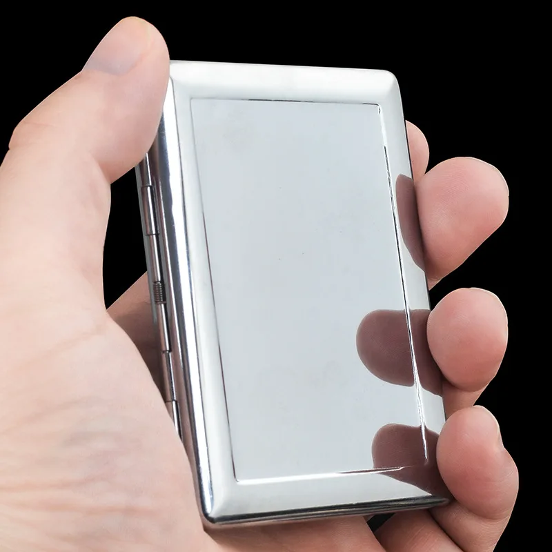 Personalized Flip Cover Coarse Metal Cigarette Case 7.6mm Portable Smoking Tool for Men Fashionable Cigarette Box view 4