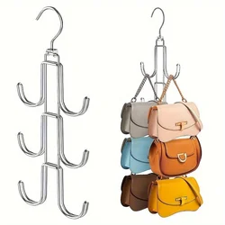 1pc 360 Degree Rotatable Metal Purse Hanger Organizer for Closet - Keep Purses Visible and in Good Condition