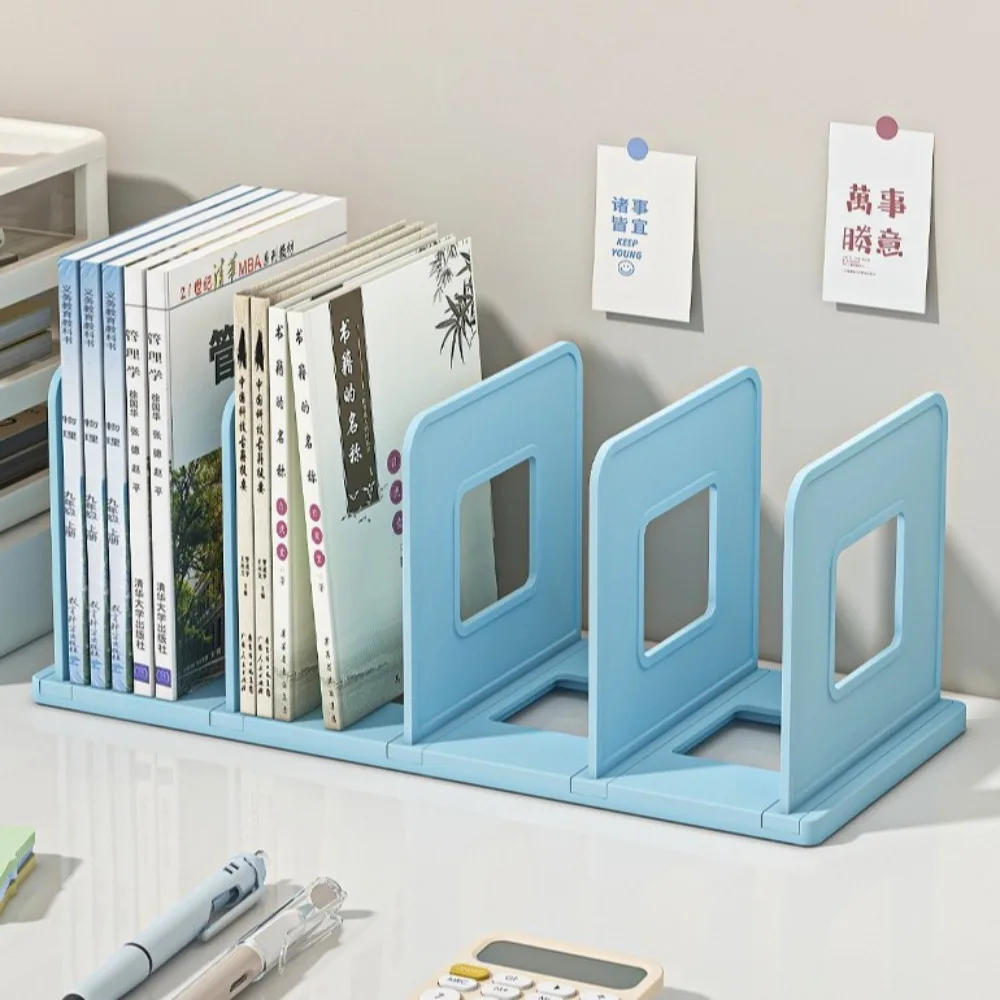 Four Grid Desktop Book Stand Detachable Space-Saving Bookshelf Divider Baffle Adjustable Sturdy Book Storage Rack