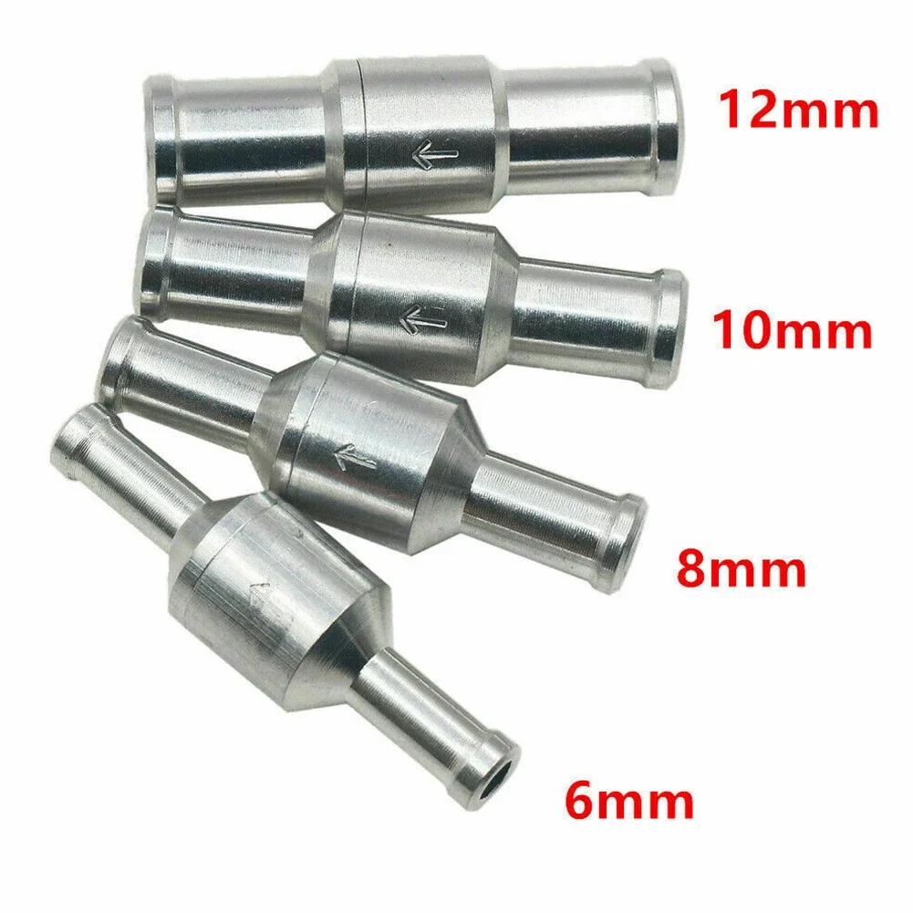 One-Way Non-Return Check Valve Aluminium Fuel Water Gas Air Vacuum Petrol Diesel 4 Size Valves 6/8/10/12mm For Marine Automotive
