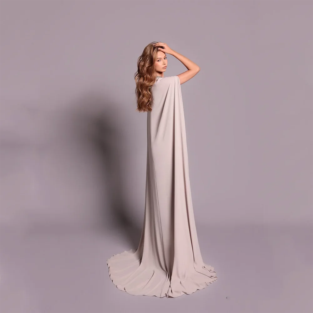 Vestidos de Noche largos personalizados con cuello redondo, elegantes vestidos formales para ocasiones de graduación, vestidos de graduación hasta el suelo con cuentas de cristal 2025