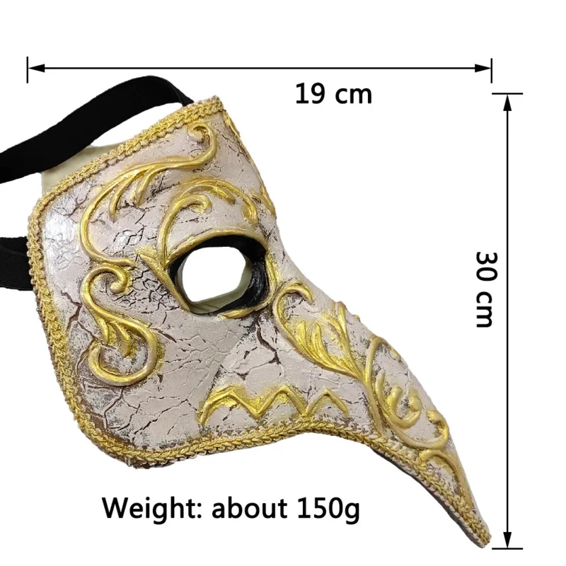 Plague Doctor Mask Long Nose Latex Masks Aristocratic Luxury Bird Crow Halloween Accessory