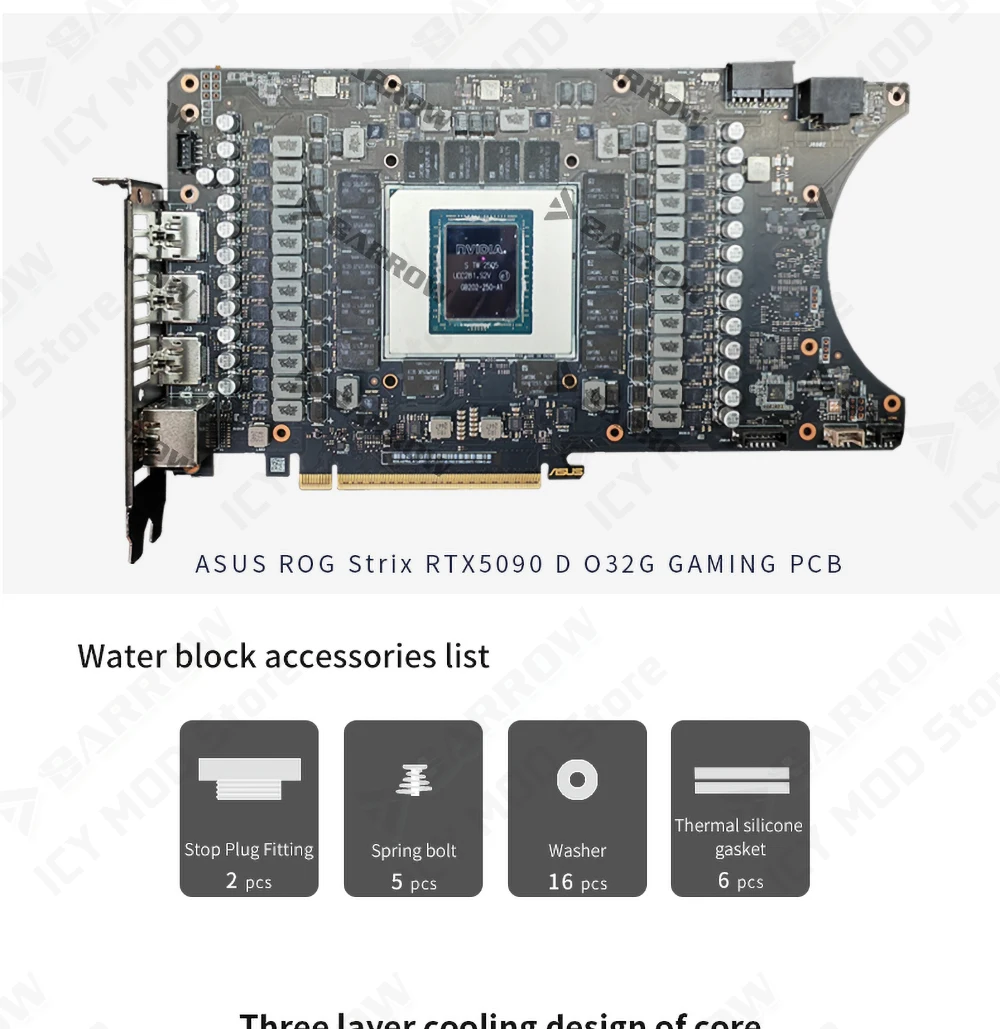 ASUS ROG ASTRAL Video Card Cooling for Strix RTX 5090 D O32G