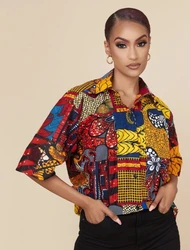 African Clothes for Women 2021 Summer Fashion African Women Printing Short Sleeve T-shirt European Clothing