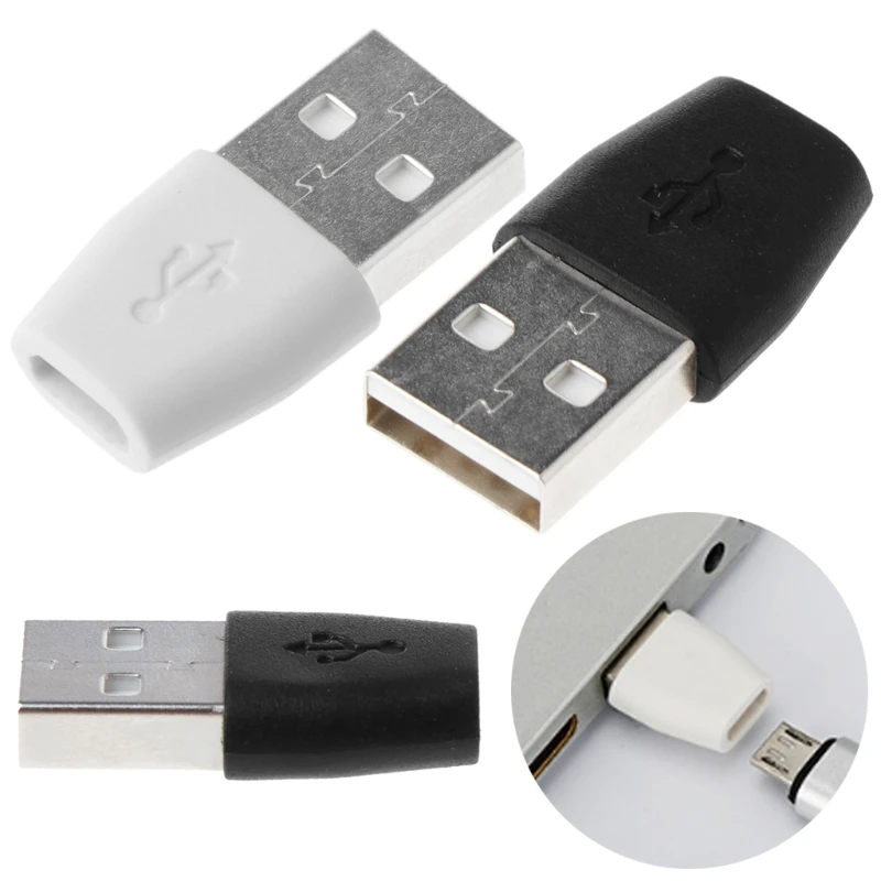Konverter adaptor USB 2.0 Male ke Micro USB Female, konverter adaptor untuk Transfer Data dan pengisian daya