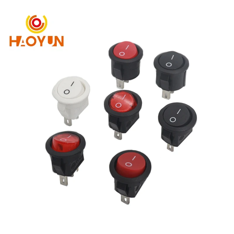 【30-5PCS】KCD1 2PIN 3Pin 15mm On/Off Round Boat Rocker Switch DC AC 3A/250V Car Dash Dashboard Track Dropshipping square round
