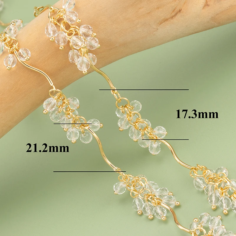 assoonas C285, DIY-Kette, nickelfrei, 18k vergoldet, Kupfer, Naturstein, Zirkone, DIY-Armband-Halskette, Schmuckherstellung, 50cm/Stück – Detail 1