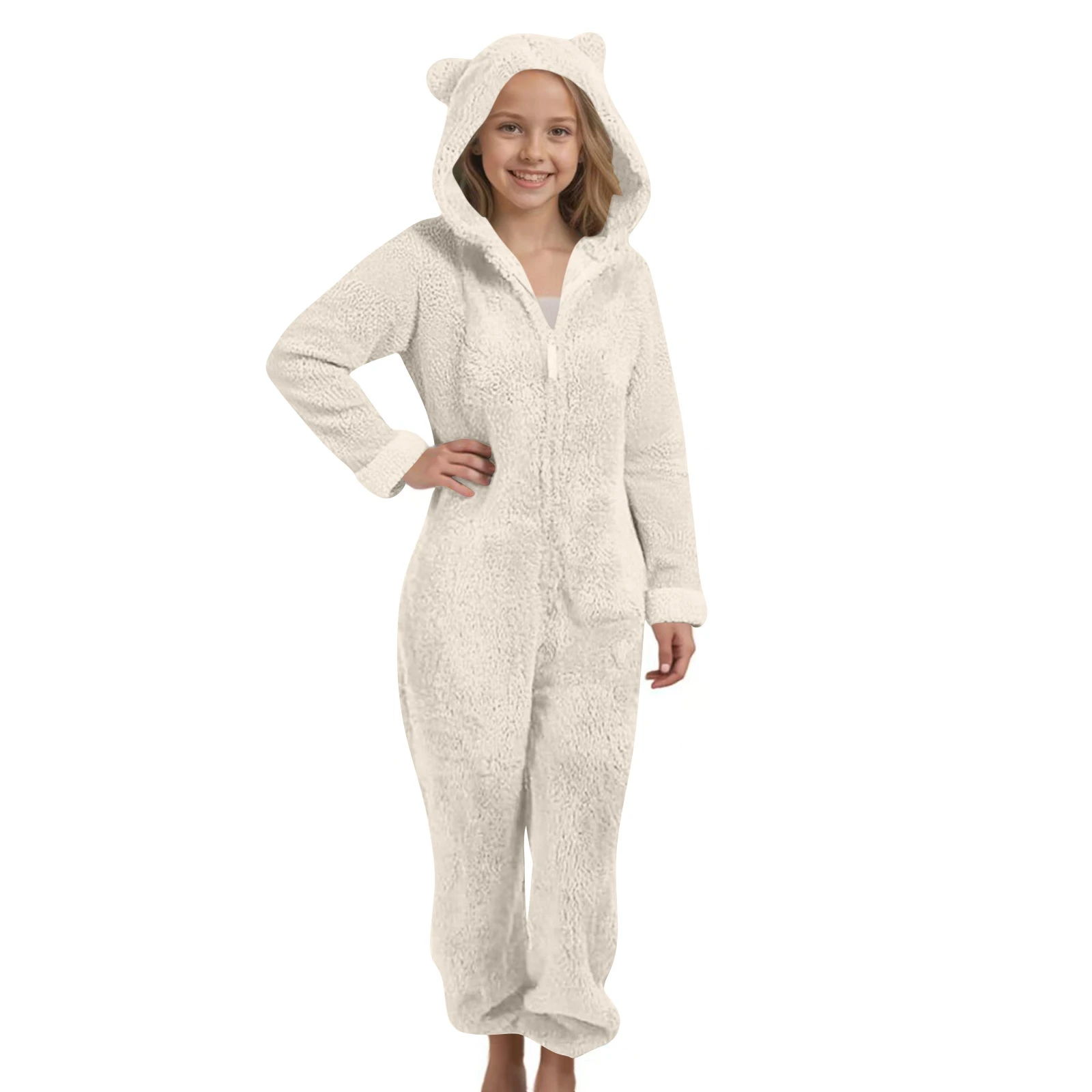 أطفال الكرتون أفخم رومبير الخريف الشتاء الدفء المرجان الصوف حللا منامة سستة مقنعين الصبي والفتيات ملابس خاصة Homewear #5