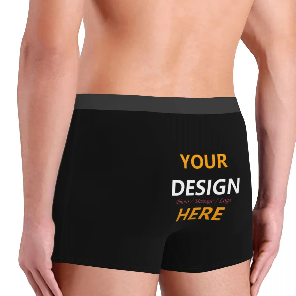 Custom Your Design Here Underwear Men Personalized Customized Logo Printed Boxer Briefs Shorts Panties Soft Underpants For Homme