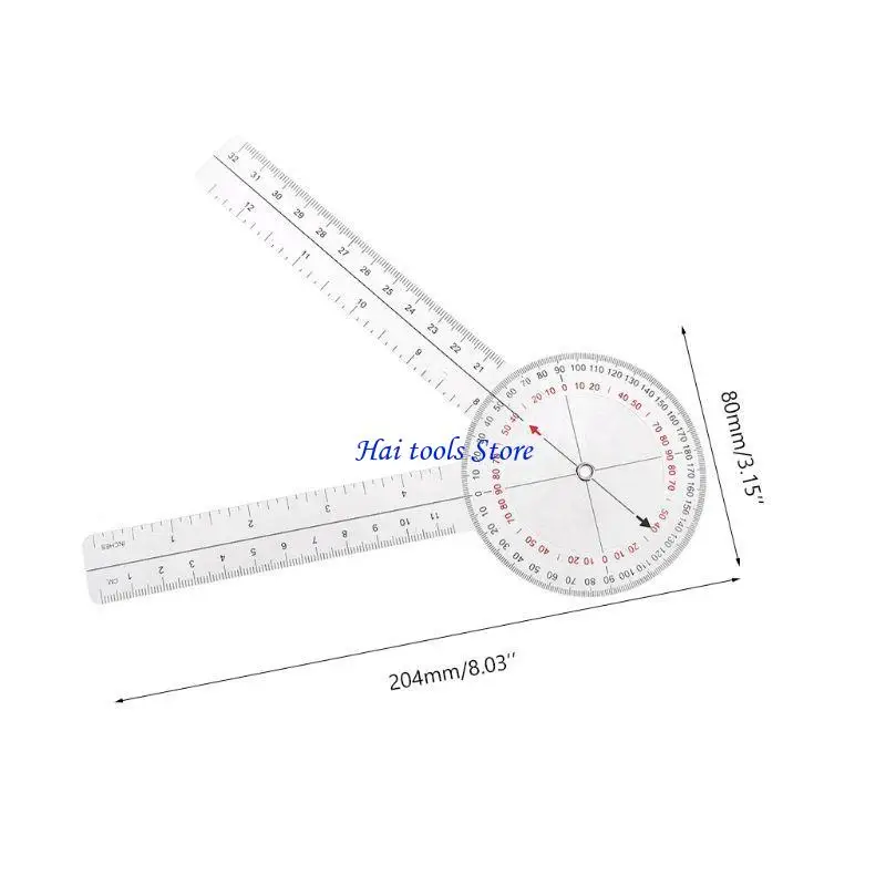 X37E Portable Goniometer 360 Degree Physical Therapy Plastic Protractor PVC Material
