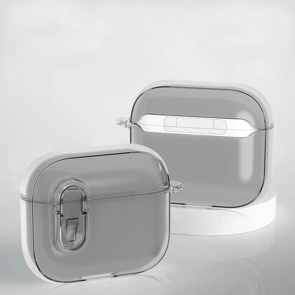 Transparent Crystal Cover For Airpods 4 2024 Case with Secure Lock for Airpods Pro 2nd 3 2 1 Clear Earphone Shockproof Cases