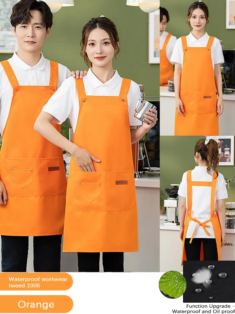 Avental de trabalho à prova d'água para todos os fins – Proteção resistente para lojas de chá com bolhas, salões de unhas, supermercados, restaurantes, cafeteria