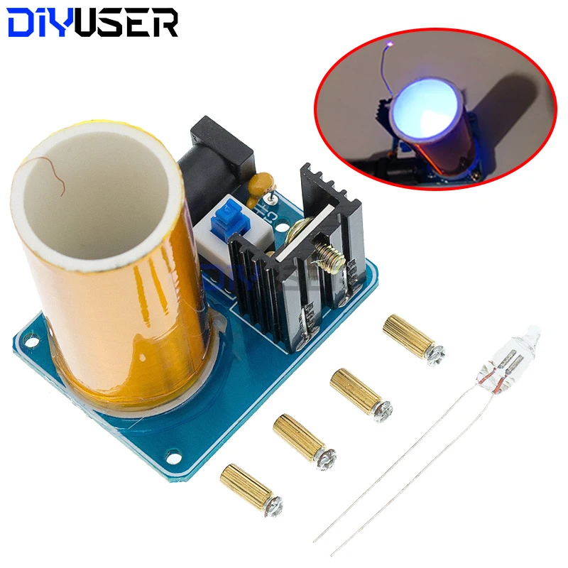 DIYUSER BD243 Mini Tesla Coil Kit Magic Props DIY Parts Empty Lights Technology Diy Electronics BD243C