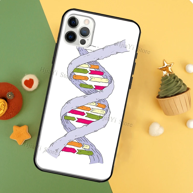 Retro DNA Science Illustration Soft Cover For Apple iPhone 11 14 12 Pro Max 13 mini SE 2020 X XR XS Max 7 8 Plus Phone Case