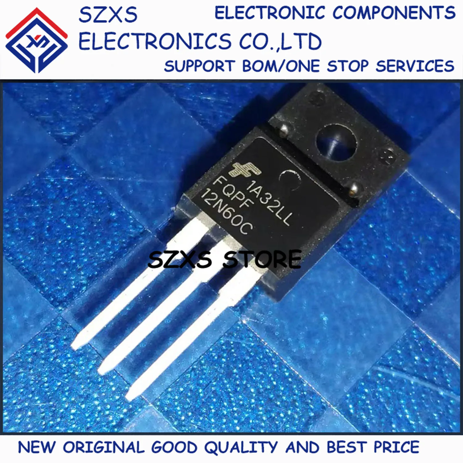 

New Original 10Pcs FQPF12N60C TO-220F 600V 12A MOSFET Field Effect Transistor In Stock Electronic Components Good Quality