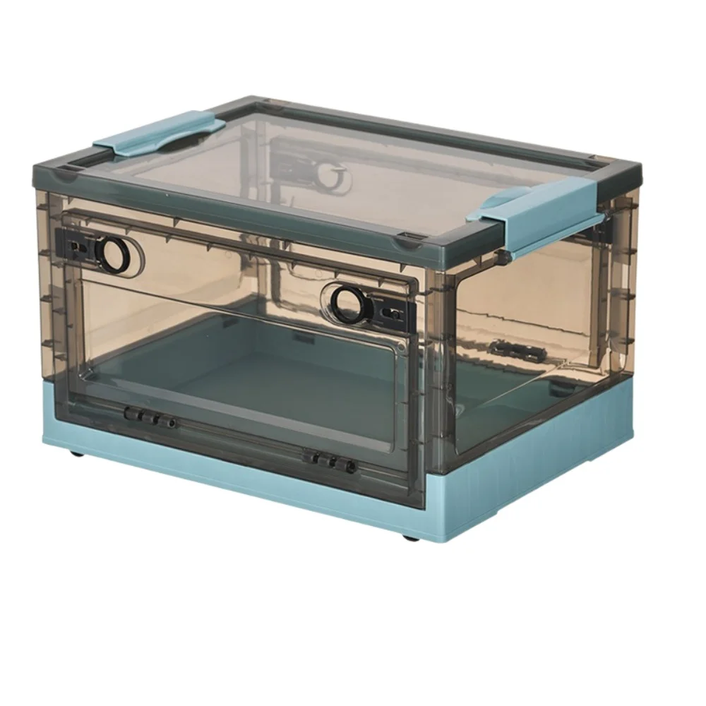 Baule portaoggetti pieghevole di grande capacità Scatola portaoggetti trasparente con forte carico Armadio domestico Abbigliamento Libri giocattolo Organizzatore