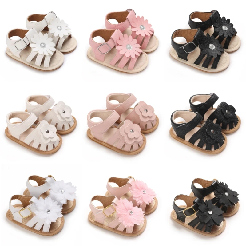 Baby Girl Summer Flower Sandals 0-18M Cute Sweet Rubber Sole First Walker Fashion Casual Comfortable Newborn