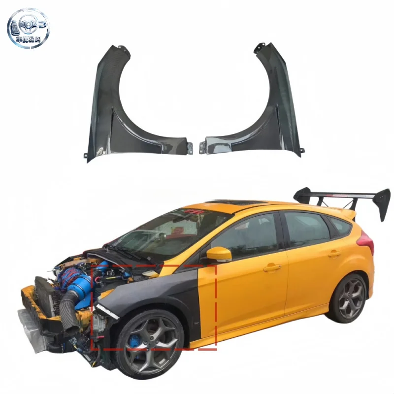 For Ford Focus ST Carbon Fiber Fender Body Kit Hood Open Fenders