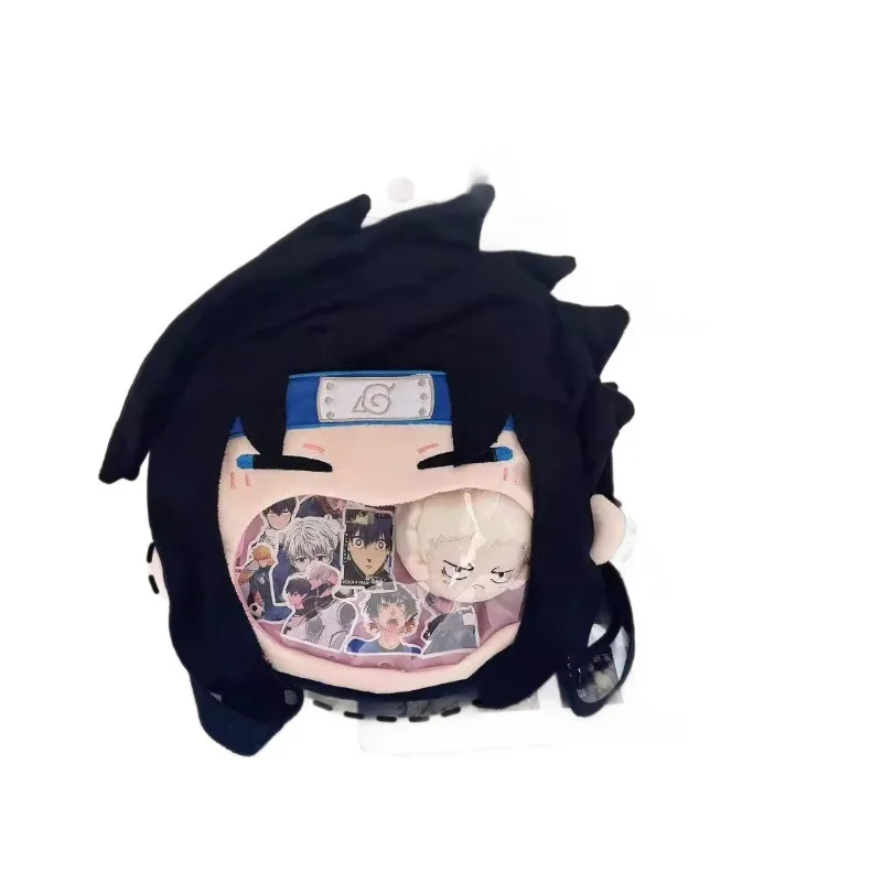 Naruto Uchiha Sasuke Big Mouth Backpack Kawaii Peripheral Doll Large Capacity Storage Crossbody Bag Girls Shopping Versatile