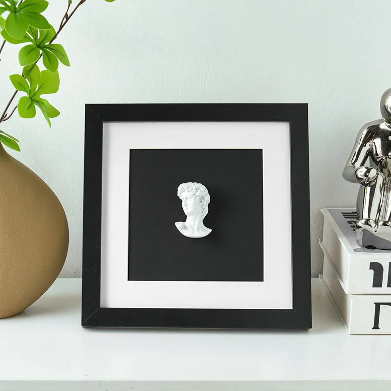 

Cutelife Nordic Resin Photo black Frame Sculpture Home decorative Wall Pictures Frame Ornaments Poster Interior Desk Photo Frame