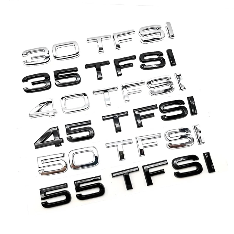 3D Car Styling 30 35 40 45 50 55 60 TFSI Logo Decal Emblem Rear Trunk Badge Sticker For Audi A1 A3 A4 A5 A6 A7 A8 Q2 Q3 Q5 Q7 TT