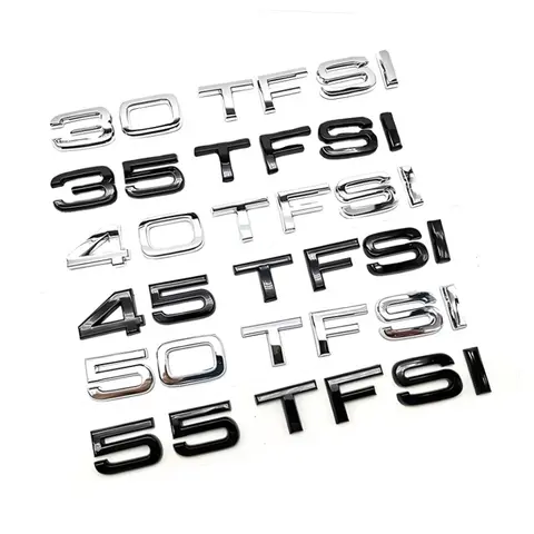 3D Car Styling 30 35 40 45 50 55 60 TFSI Logo Decal Emblem Rear Trunk Badge Sticker For Audi A1 A3 A4 A5 A6 A7 A8 Q2 Q3 Q5 Q7 TT