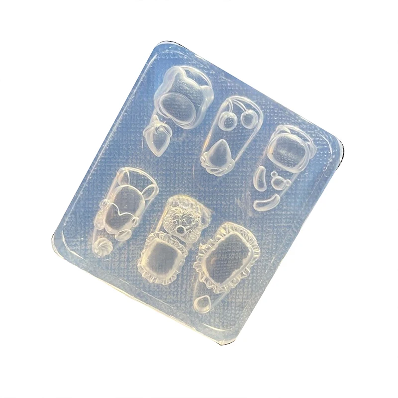 HOT 3D Cartoon Nail Art Mold Decoraties Konijn Beer Ontwerp Diy Siliconen Mode Manicure Mold Decor Accessoires