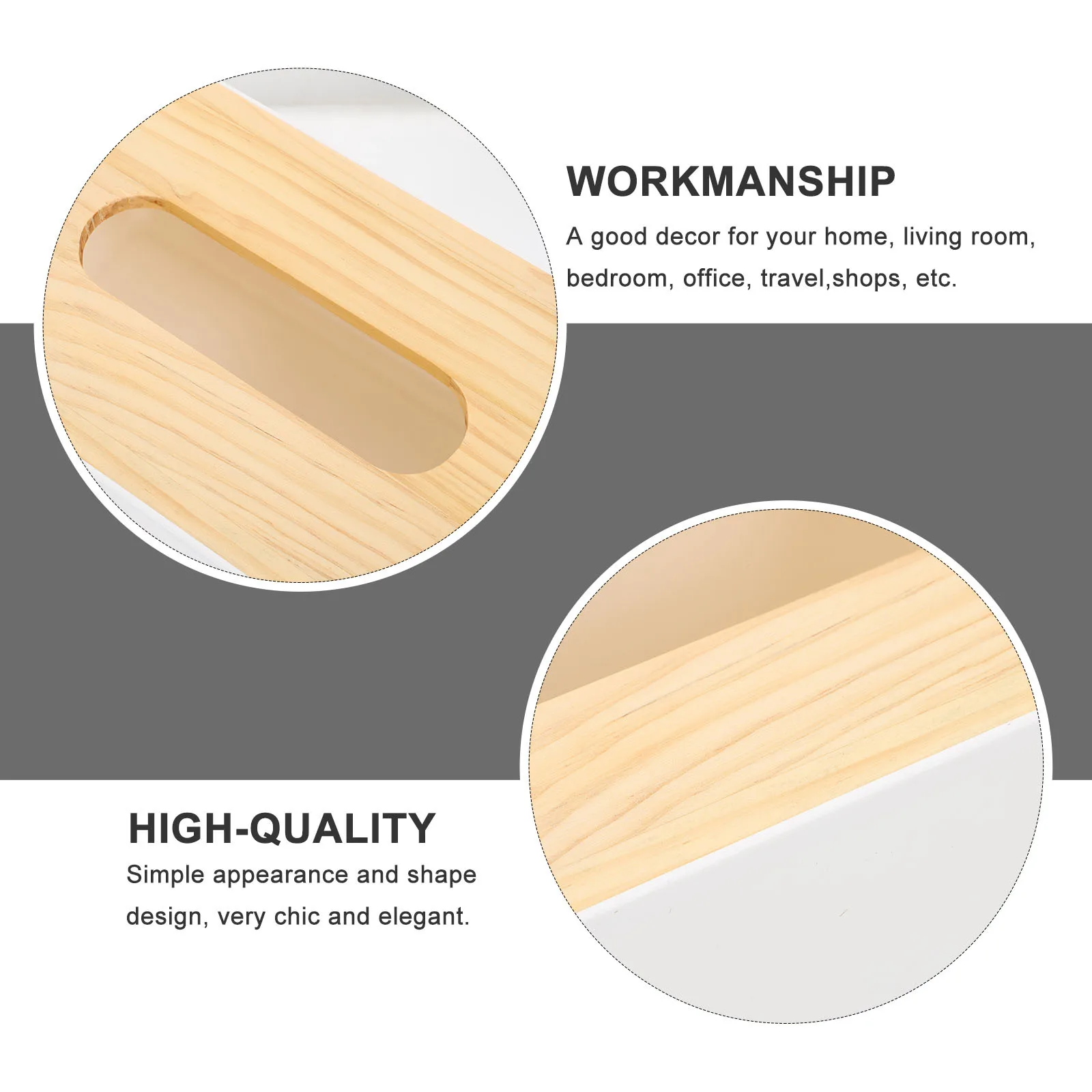 

1Pcs Tissue Box Wooden Plastic Desktop Napkin Container Large Capacity Simple Elegant Japanese Style Decorative Home Office