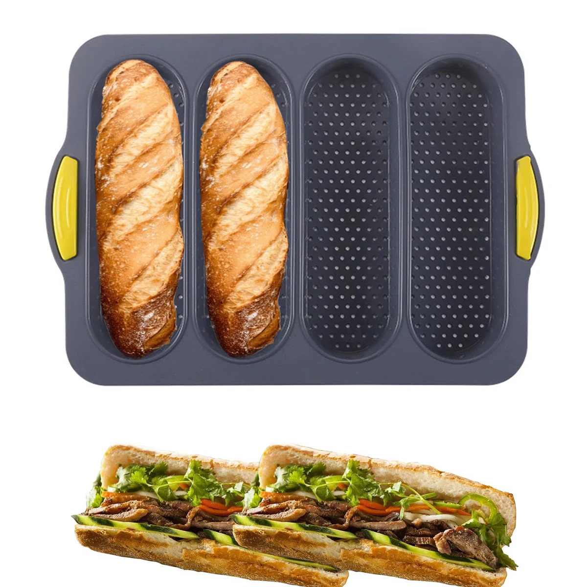 

Silicone Baguette Cake Mould Diy French Bread Non-stick Kitchen Baking Pan Special Tools Accessories