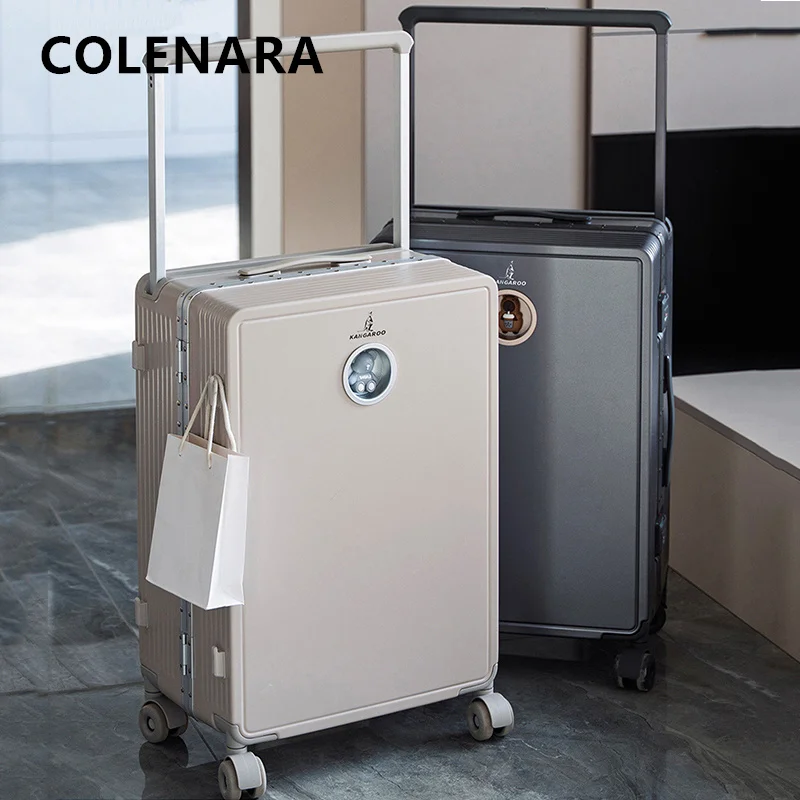 

COLENARA Aluminum Frame Suitcase Large-capacity Trolley Case Wheeled Travel Bag Women Boarding Box Universal Wheel Luggage