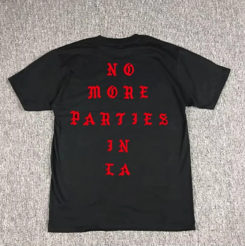Kanye West Short-sleeved White and Red I Feel Like Pablo Los Angeles City Pattern Printed T-shirt for Men and Women 2026 Summer