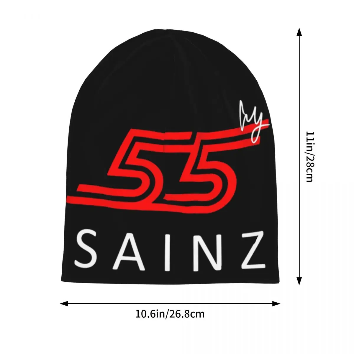 Carlos Sainz Jr F1 시그니처 그래픽 다크 남성 여성 성인 비니 모자 뜨개질 보닛 모자 가을 겨울 야외 스컬리 모자
