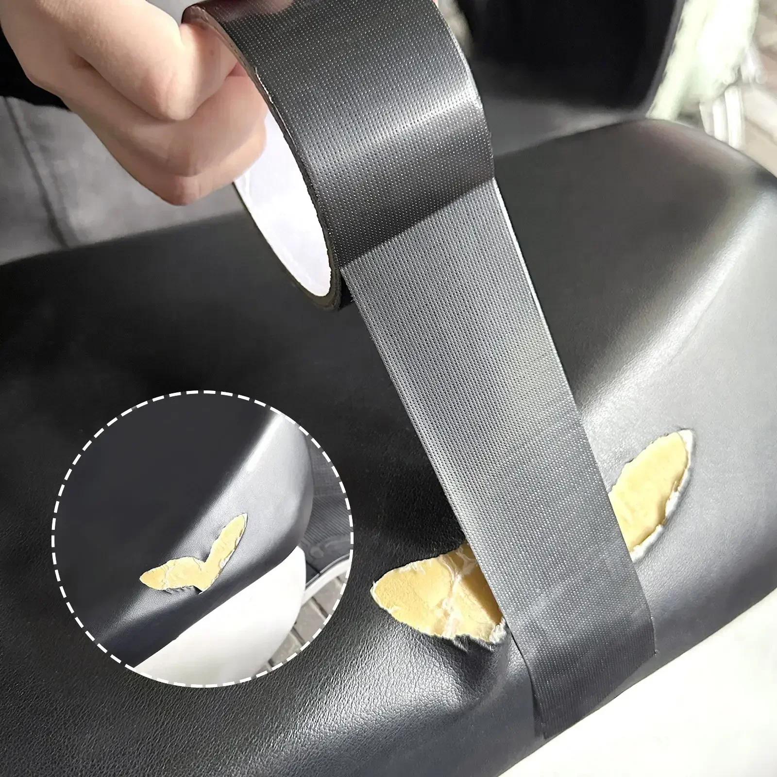 Black Cloth-based Adhesive Tape High-viscosity Multifunctional Leather Wear-resistant Repair Tapes Seat Patch Strips