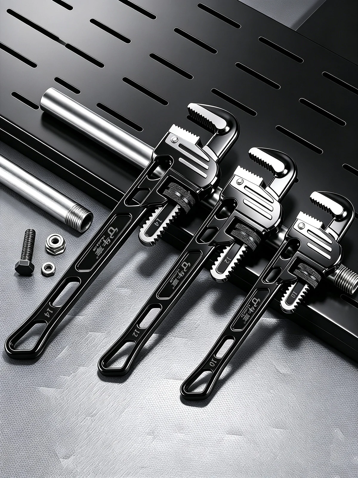Heavy Duty Adjustable Pipe Wrench Forged Steel Straight Spanner Universal Plumbing Tool For Home Motorcycle Repair Maintenance