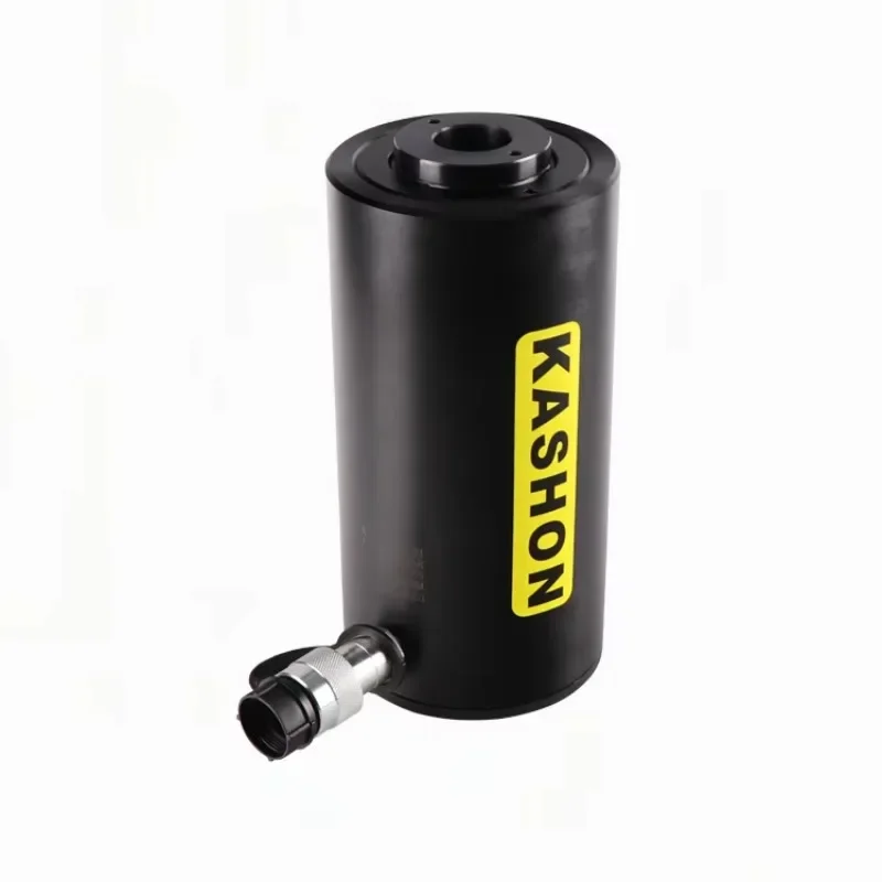 Cilindro hidráulico oco de alumínio de retorno por mola RACH-604 de 60 toneladas com furo central