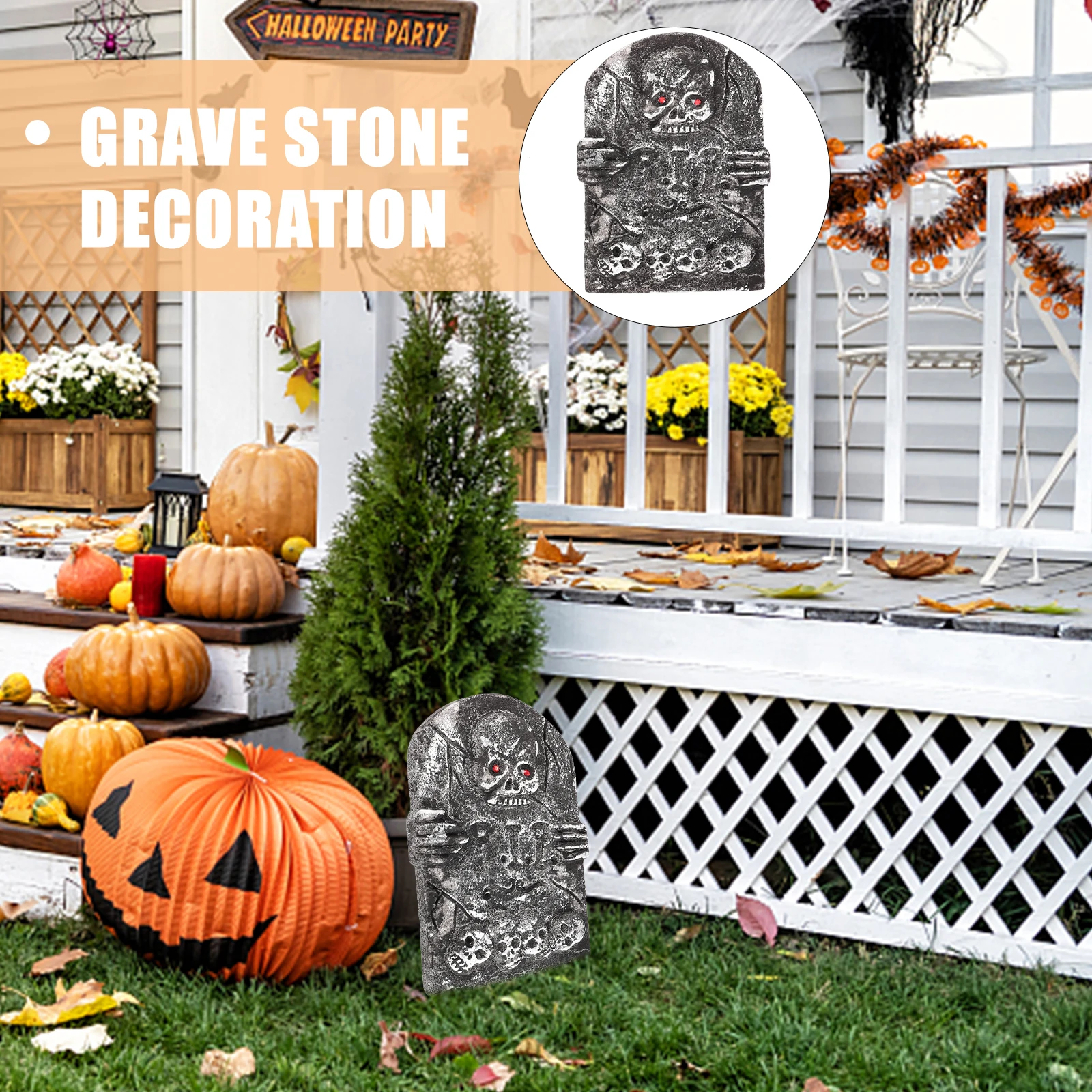 

Foam Tombstone Decorations Halloween Outdoor Spooky Graveyard Props for Party Garden Yard Ghost House Bar Theme Restaurant