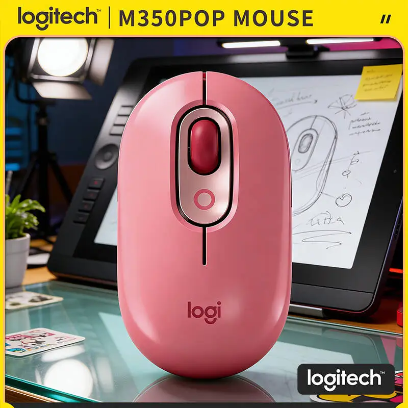 

Eco-Friendly Logitech M350 POP Mouse Recycled Plastic Silent Scroll Multi-Device for Tablet PC Mac Home Office