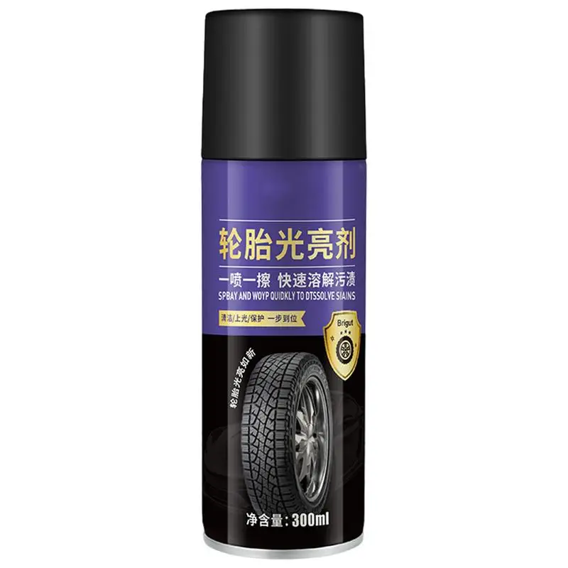 Car Tire Cleaning Foam 10.14oz Tire Polishing Wax Coating Agent Waterproof Tire Glaze Oil Cleaner Refurbishment Agent For Rubber