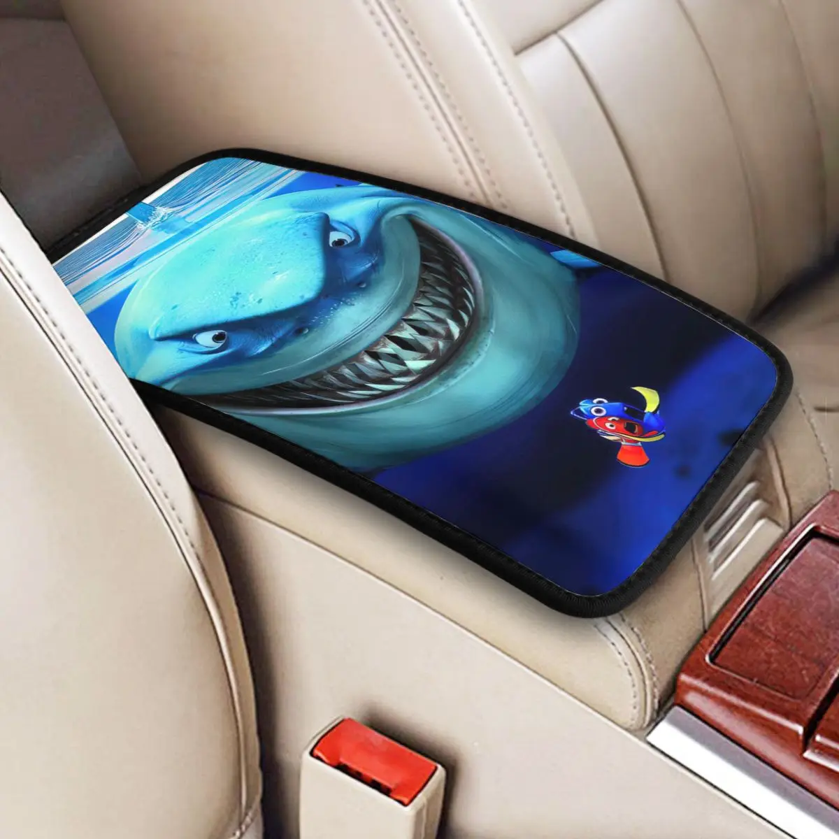 

Shark Car Accessories Car Handrail Box Cushion Custom Print Non-slip Car Armrest Cover