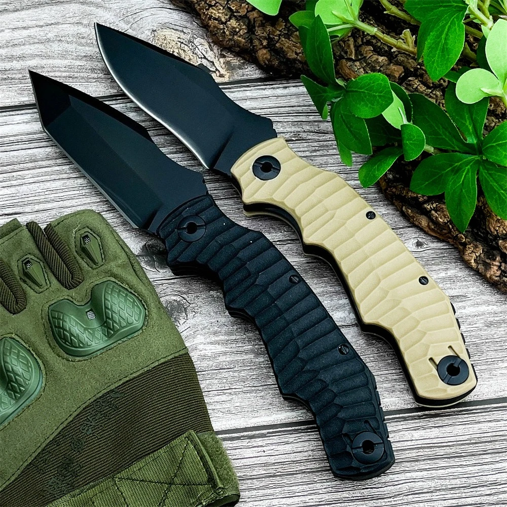 Складной нож Карманный нож EDC с точечным лезвием Танто Одноручный замок с заклепками для большого пальца Компактный складной механизм для улицы