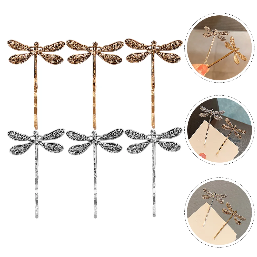 

6 Pcs Hair Clips Vintage Dragonfly Pin Accessories for Women Bobby Girl Women's